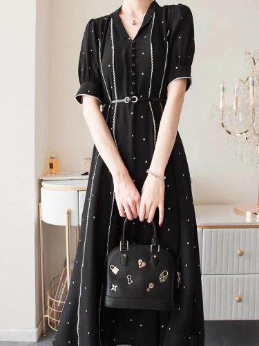 简单大方，优雅法式气质连衣裙，女装连衣裙，炅缇恩