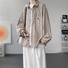 衬衫男秋季新款港风宽松灯芯绒扎染长袖衬衣CS3097-P42，男装衬衫，星座214-3