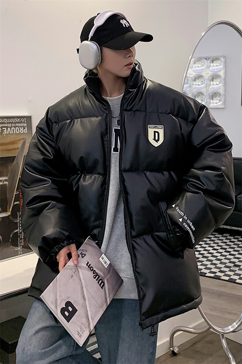 PU皮棉衣棉服男女面包服立领冬装棉袄皮衣外套3358-P80控108,男装皮衣,星座207