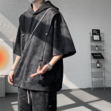 现货TZ768-特批58控88设计感高质感套装圆领大码T恤短袖短裤，男装牛仔裤，电商A059