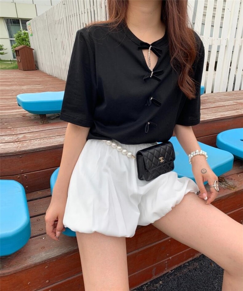 夏季新款韩版蝴蝶结上衣，女装，邱小姐