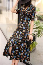 夏季新款连衣裙，女装连衣裙，蘑菇扣