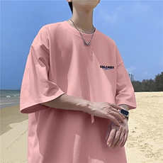主推款T恤240克潮流美式宽松质感落肩纯棉印花短袖男T2140特P19，男装T恤，星座610B-1