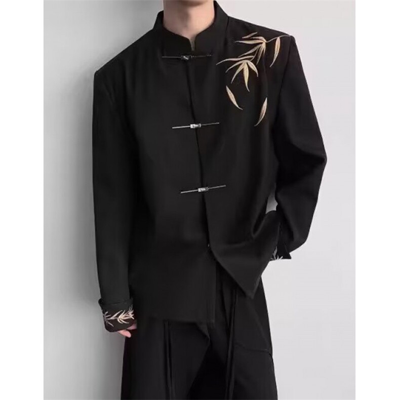 [007] 中山装订婚男立领西装刺绣新郎婚礼西服 A079-XZ40-P66图片