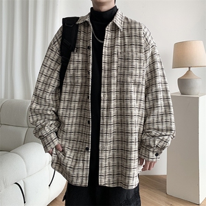 小香风衬衣大码M-5XL情侣潮长袖衬衫男 225-2-CS709-P58图片