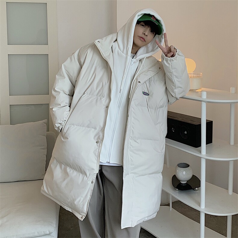 新款假两件拼接中长款情侣装棉衣加厚连帽棉服A071-Y296-P135,男装棉衣,电商A071