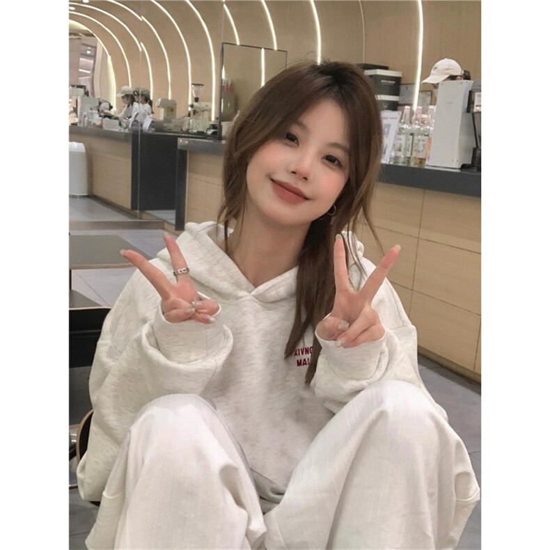 CX245-P49纯棉美式复古潮牌字母连帽卫衣女款小个子冬季,男装卫衣,电商B323A