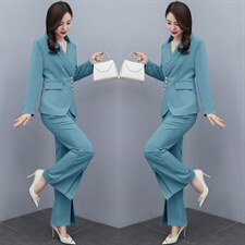 御姐早秋时尚名媛女装职业套装春装2023年新款女神范西装两件套裤，女装套装/套裙，丽美静依