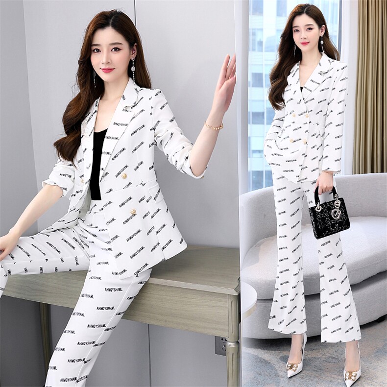 春秋职业西装套装女高端2024新款时尚气质女神范干练阔腿裤两件套,女装套装/套裙,韩美纤衣