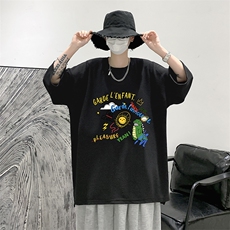 Q11219-P30春夏季七分袖t恤男大码五分袖男短袖中袖大皂风，男装T恤，电商A040