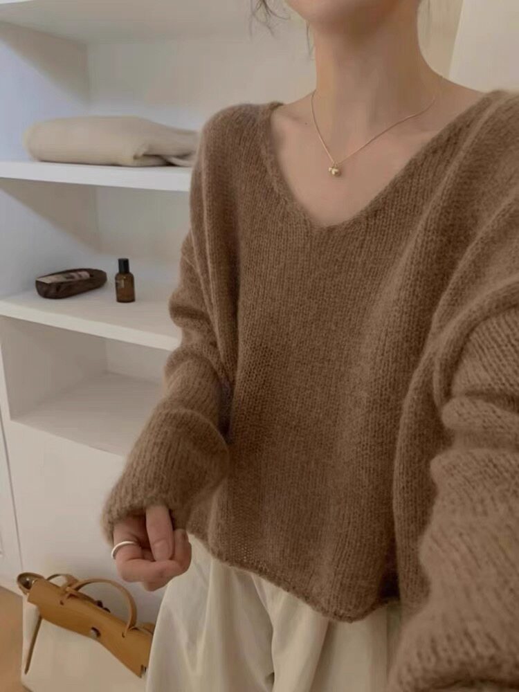 时尚百搭女士羊毛衫简约纯色保暖绞花设计舒适显瘦长袖毛衣,女装羊毛衫,思途羊绒