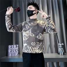 半高领毛衣男修身加厚提花针织社会小伙店主风301C-M117-P78控108，男装针织衫/毛衣，星座301C（原B323）