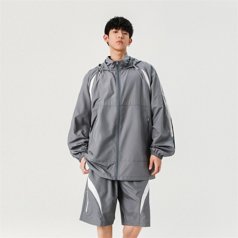 连帽拼色两件套拉链夹克日系宽松休闲运动套装A406TZ2678特P78,男装夹克,星座309（原A406）