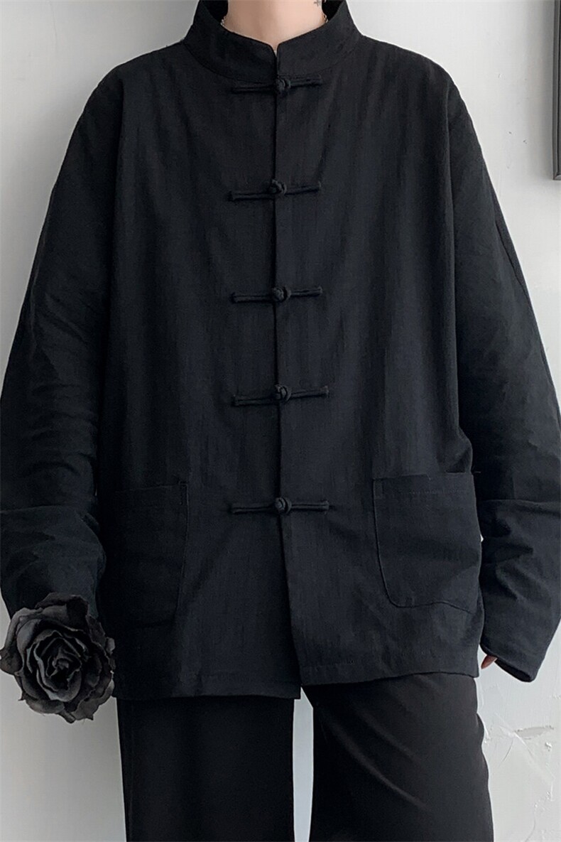 8XL-M特大码棉麻长袖衬衫风衬衫新中式打底衫CS504P68控88,男装衬衫,电商D206-1