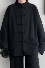 8XL-M特大码棉麻长袖衬衫风衬衫新中式打底衫CS504P68控88，男装衬衫，电商D206-1