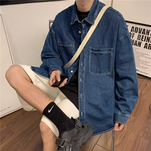 1506/Q11040/P46男款衬衫秋季宽松男生潮流百搭休闲外套潮图片