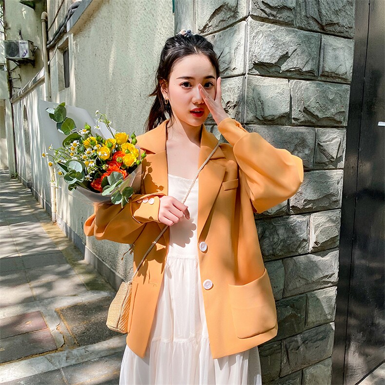 现货2021年秋季新款宽松显瘦西装166-XZ02,女装西装,茜茜公主
