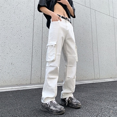 春季新款港风美式高街多口袋工装牛仔裤潮XZ213-K60647-P75控88，男装牛仔裤，星座213