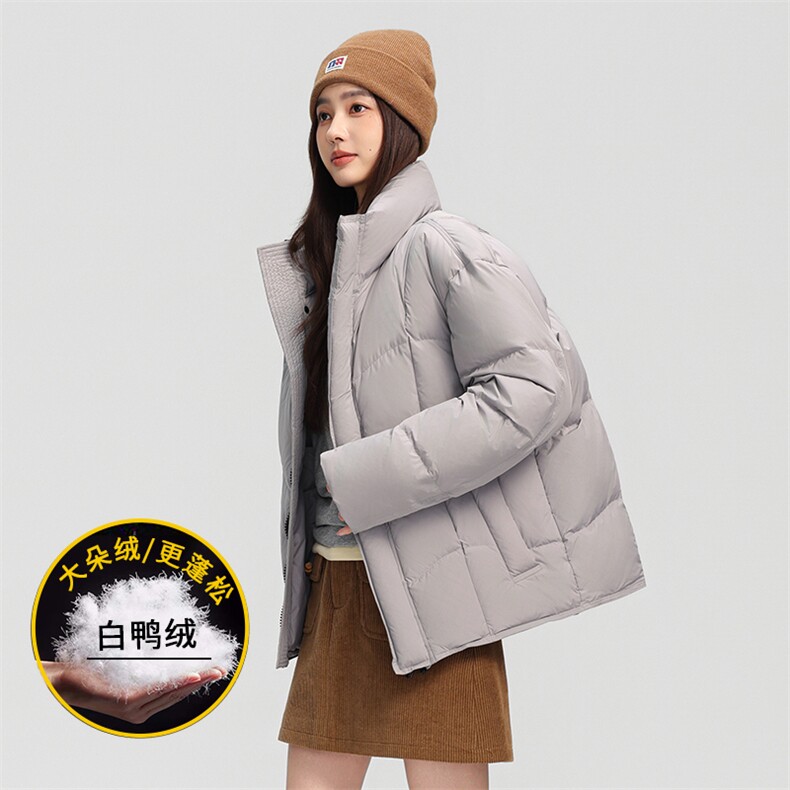 主推90绒子情侣款户外羽绒服男女款立领防水加厚羽绒服外套图片