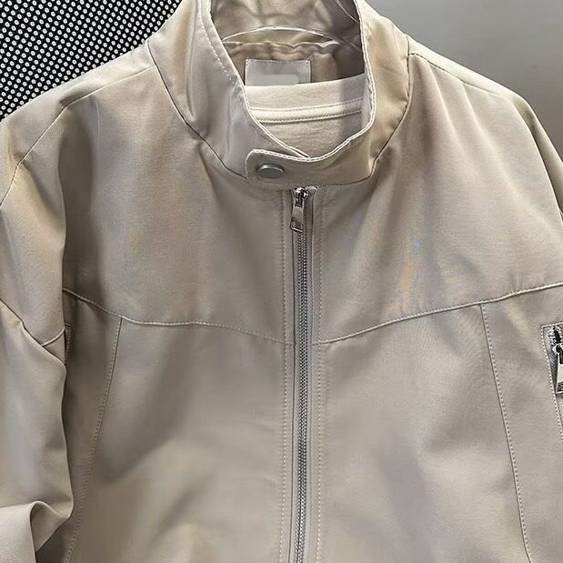 8864-P60美式复古教练夹克立领冲锋衣男秋冬纯色休闲宽松拉链,男装夹克,电商B323A
