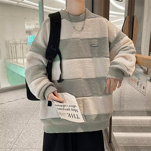 美式圆领毛衣男慵懒风休闲针织衫 X7319 P46图片