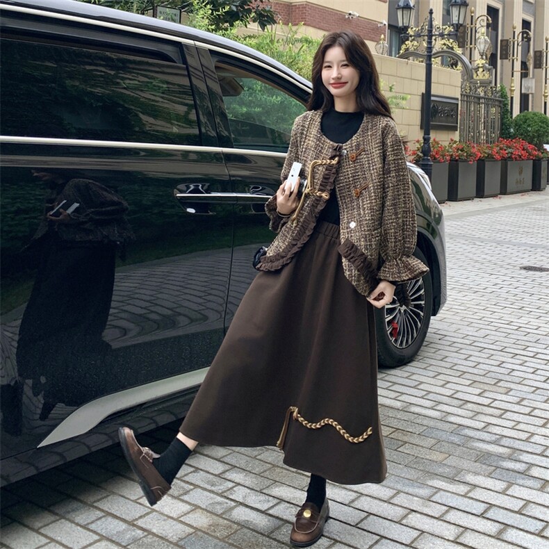 数据好  有货  复古中式毛呢套装5263P205K318图片