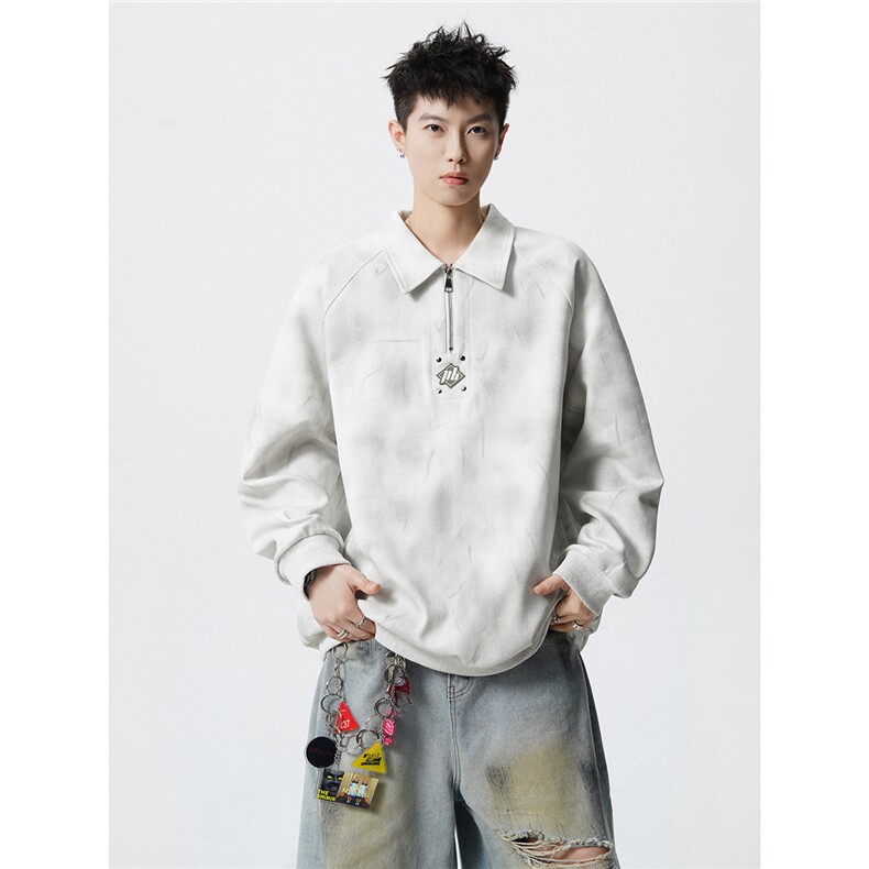 HW2512-特49控88面布54.2棉45.8聚酯polo领情侣卫衣宽松外套男,女装短外套,电商B370