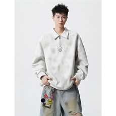 HW2512-特49控88面布54.2棉45.8聚酯polo领情侣卫衣宽松外套男，女装短外套，电商B370