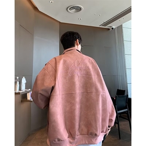 PU皮衣外套男春秋款短款机车服潮牌高级感飞行员夹克图片
