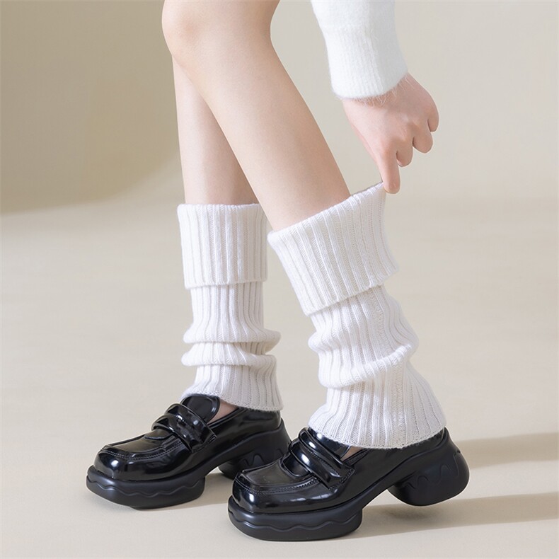 2025年秋季新款百搭抽条女士高筒堆堆袜，袜子，锦驼羊绒