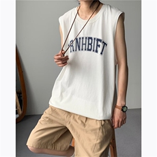 C387-P352024夏季新款日系印花无袖汗背心宽松运动健身T恤现货，男装背心/马甲，星座512-6
