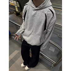 2025秋季美式复古解构拼色卫衣宽松百搭休闲上衣卫衣WTK61，男装卫衣，星座208-5