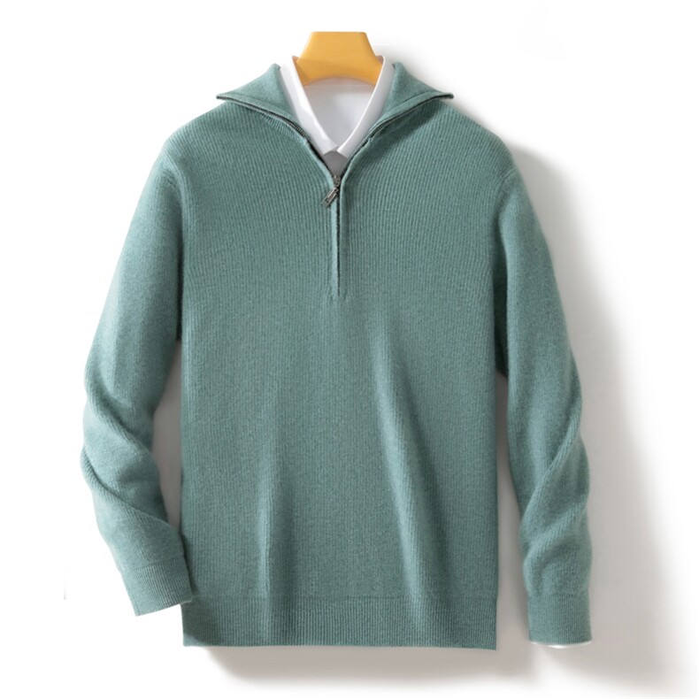 2024年秋冬季澳洲羊毛12针半拉链羊毛衫，男装羊毛衫，忠诺羊绒
