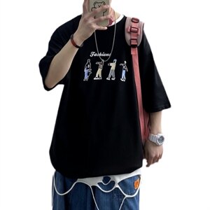 0夏季港风短袖t恤男印花打底衫男A210-A8315-P25 控38图片