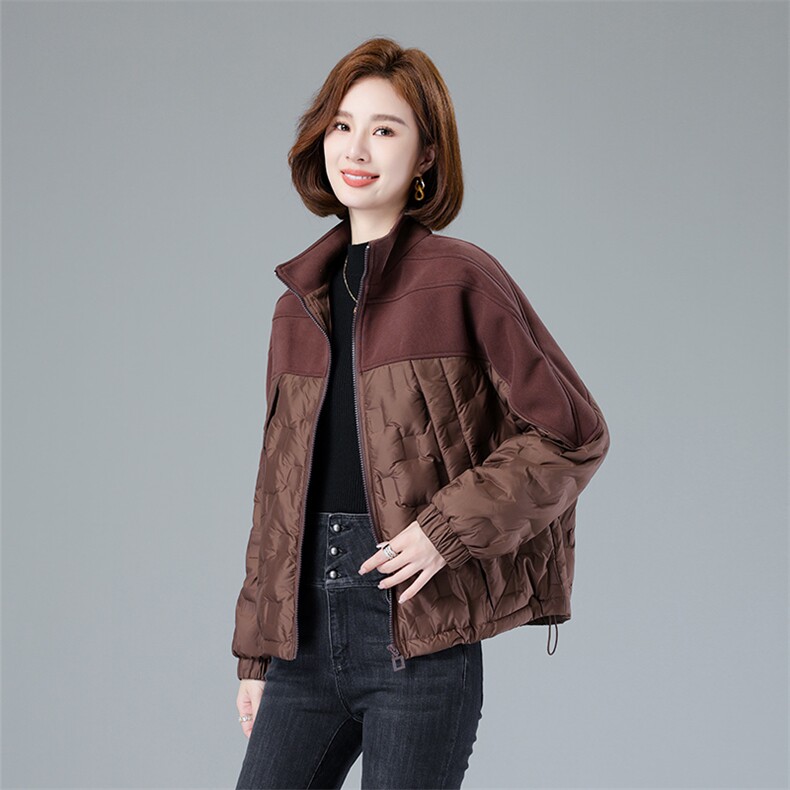 现货2023冬季小众设计拼接休闲宽松百搭羽绒服图片