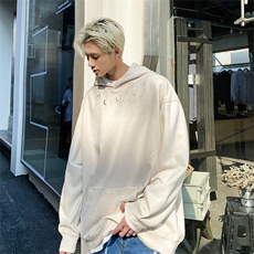 麂皮绒加绒卫衣DC5313-TP65控价88冬季港风潮牌刺绣连帽上衣男，男装卫衣，电商A102-1