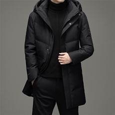 中年羽绒服中长款加厚中年男装脱卸帽爸爸装外套上衣YL88229-P355，男装羽绒服，电商B212（原钱塘6029）