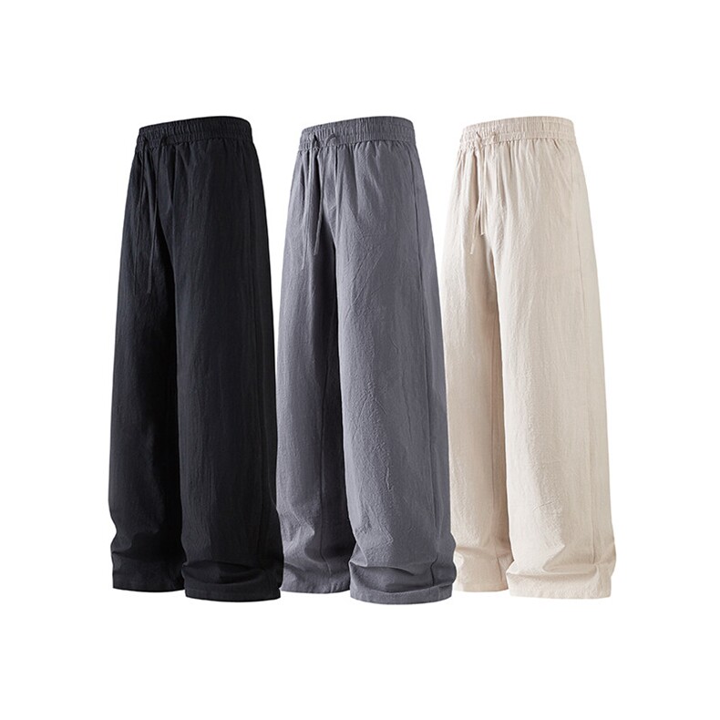 休闲裤女肌理长裤慵懒松弛感2025新款夏季松紧腰阔腿裤简约风，女装休闲裤，电商B312