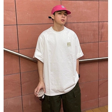 抖音得物品质夏季美式高街220克宽松纯棉潮牌印花短袖T恤MT30特15，男装T恤，电商A486-1