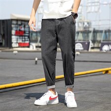2021春装补丁拼接水洗牛仔九分裤男宽松牛仔裤K52P45，男装牛仔裤，电商C323