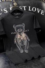 潮牌短袖T恤夏季男简欧燙钻亮片大码休闲圆领QT4066-1-A1043-P58图片