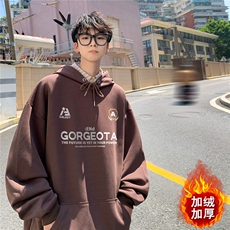 ！重磅大码M-4XL得物品质加厚连帽卫衣RH6243-特P35加绒P43，男装卫衣，星座610B-1
