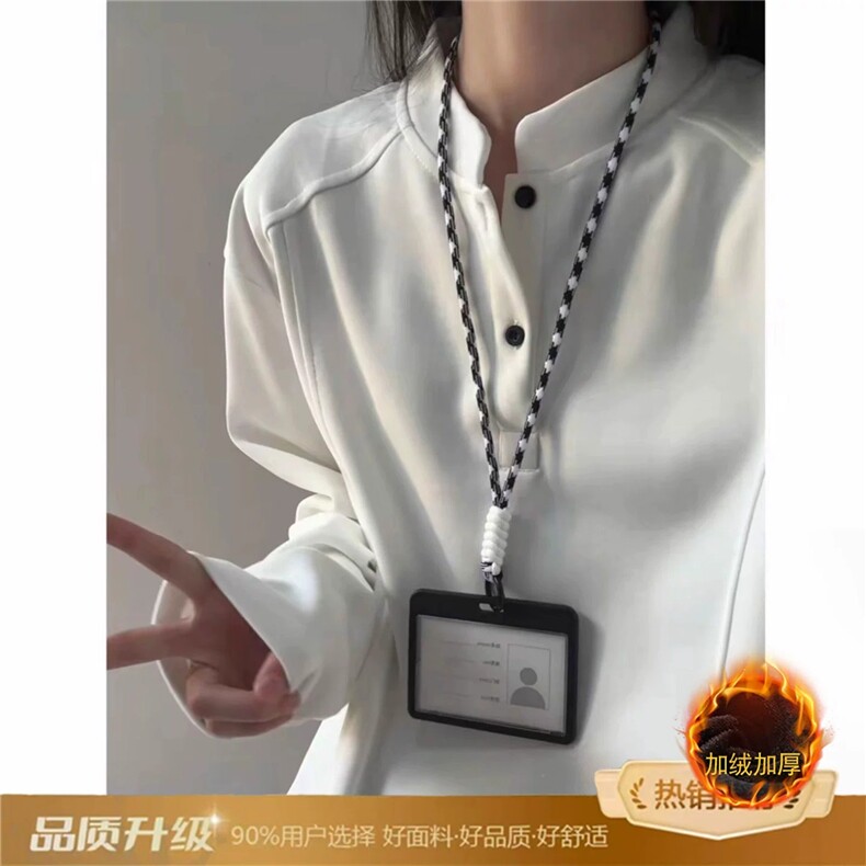 亨利领长袖t恤男解构拼接设计感正肩打底POLO衫卫衣加绒特P28现货，男装T恤，星座816A（原B366）