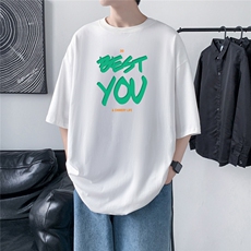 230克重磅质感纯棉抖音港风男落肩短袖T恤T2023P30控48，男装T恤，星座225-5