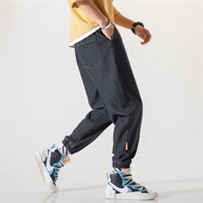 日系大码3九分牛仔裤宽松束脚休闲运动裤哈伦裤男QT910--N003，男装牛仔裤，星座617B