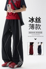 美式高街条纹裤子男夏季冰丝宽松冲锋户外工装伞兵阔腿裤KZ047P55，男装休闲裤，电商B312