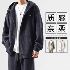 美式时尚休闲外套男生秋季潮牌宽松连帽拉链开衫装TK982-特批-78，女装短外套，星座718