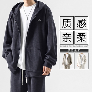 美式时尚休闲外套男生秋季潮牌宽松连帽拉链开衫装TK982-特批-78图片