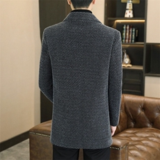 秋冬新款男士商务休闲毛呢大衣鹅绒内胆中长款外套上衣D228P220，男装毛呢大衣，电商B226-2（原B217-2）