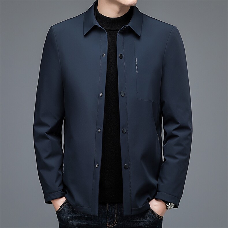 DZ201钱塘2020-3冬加厚款翻领休闲简约中年男士羽绒服P195图片